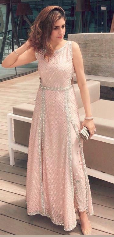 Partywear Western Outfits, Pastel Salwar Suit, Pants Lehenga, Pastel Indian Outfits, Partywear Dresses Indian, Pink Indian Outfit, Nikkah Dress, Maya Ali, Indian Designer Suits