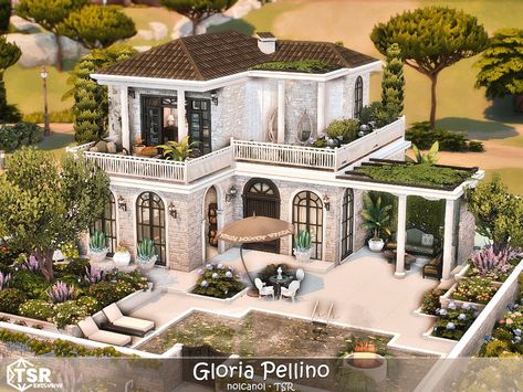 The Sims Resource - Gloria Pellino No CC Sims 4 Pancakes House, Sims Inspo House, Italian House Sims 4, Sims 4cc House, Sims 4 Italian Villa, The Sims 4 Case, Sims4 Lots Cc, Sims 4 Community Lots No Cc, Sims 4 House 30x20