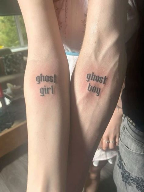 Lil Peep Matching Tattoos, Ghost Girl Tattoo Lil Peep, Ghost Girl Lil Peep, Matching But Not Matching Tattoos, Peeps Tattoo, Lil Peep Tattoo, Lil Peep Lyrics, Emo Tattoos, Ghost Tattoo