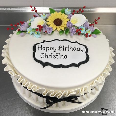 Happy Birthday Christina - Video And Images Birthday Cake For Son, Happy Birthday Cake Writing, Happy Birthday Michelle, Birthday Cake Writing, Happy Birthday Cake Photo, Birthday Cake For Husband, Happy Birthday Cake Pictures, Birthday Cake With Photo, Birthday Cake Pictures