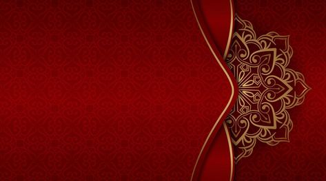 red luxury background, with gold mandala ornament Red And Gold Background, Gold And Red Wallpaper, Red And Gold Wallpaper Iphone, Gold Red Wallpaper, Royal Red Background, Red And Gold Wallpaper, Red Mandala Background, Maroon Background, Hindu Wedding Cards