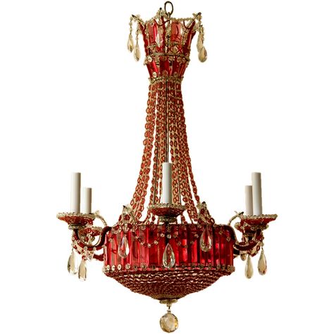 Cranberry glass chandelier | From a unique collection of antique and modern chandeliers and pendants  at http://www.1stdibs.com/furniture/lighting/chandeliers-pendant-lights/ Cranberry Chandelier, Wood Chandeliers, Classic Chandelier, Murano Chandelier, Glass Ceiling Lamps, Modern Chandeliers, Lighting Chandeliers, Cranberry Glass, Mood Lighting