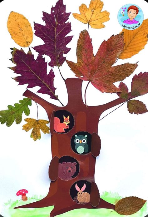 Idea For Decoration, Fall Kindergarten Crafts, Forest Animals Preschool, Forest Animal Crafts, Forest Crafts, Kindergarten Decorations, Autumn Animals, Kindergarten Art Projects, Fall Kindergarten