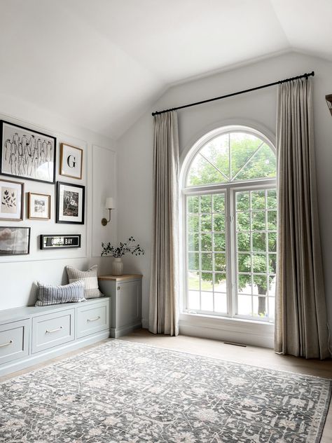 Arched Window Coverings, Curtains For Arched Windows, Arched Window Treatments, Unique Window Treatments, Inset Cabinetry, Window Room, Bedroom Windows, Living Room Windows, Arched Windows