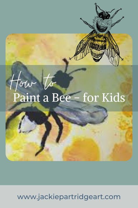 Simple Bee Painting How To Paint A Bee Acrylic, How To Paint Bees, How To Paint A Bee, Bee Hive Painting Ideas, Paint A Bee, Bumble Bee Painting, Bees For Kids, Beehive Art, Learn Acrylic Painting