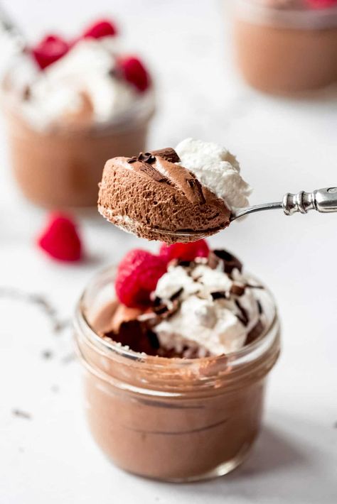 Light and airy Chocolate Mousse is rich, decadent, and unfussy but still sophisticated finish to any meal! This easy dessert recipe is great for making ahead for elegant entertaining, and divine with a dollop of whipped cream and some fresh raspberries or strawberries served with it! #chocolate #mousse #best #easy #homemade #fromscratch #dessert #french #whippedcream How To Make Mousse, Easy Chocolate Mousse, Chocolate Mousse Recipe, Wine Pairings, Mousse Recipes, Dessert Cups, Easy Chocolate, Taste Of Home, Chocolate Mousse