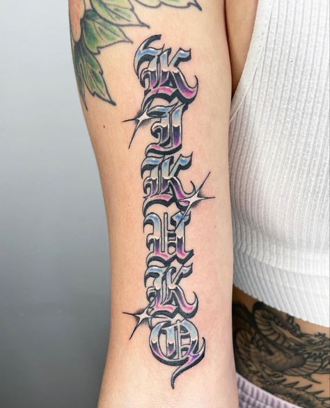 Graffiti Numbers Tattoo, Chrome Lettering Tattoo, Graphitti Tattoos, True Religion Tattoo, Bandito Tattoo, Grafitti Tattoos, Chrome Tattoo Designs, Chrome Heart Tattoo, Hypebeast Tattoo