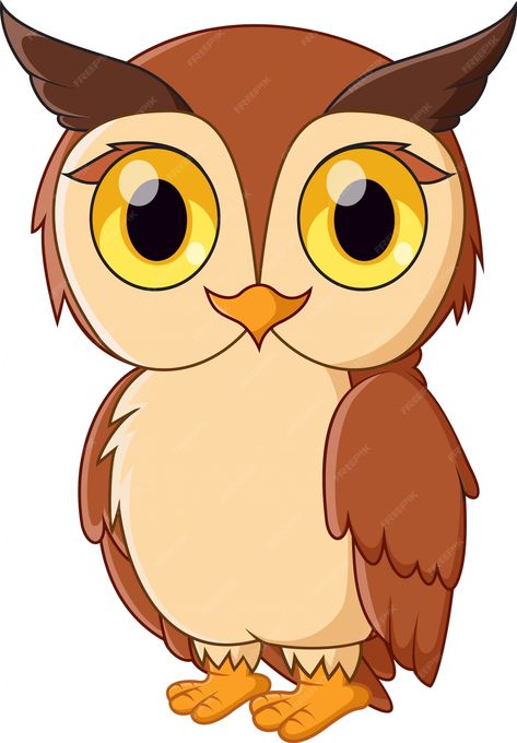 Premium Vector | Cute cartoon owl isolated on white Cute Owl Cartoon, Castle Window, Owl Head, Animated Pictures, Painting Cartoon, Cartoon Owl, Owl Collection, School Painting, Cute Animal Illustration