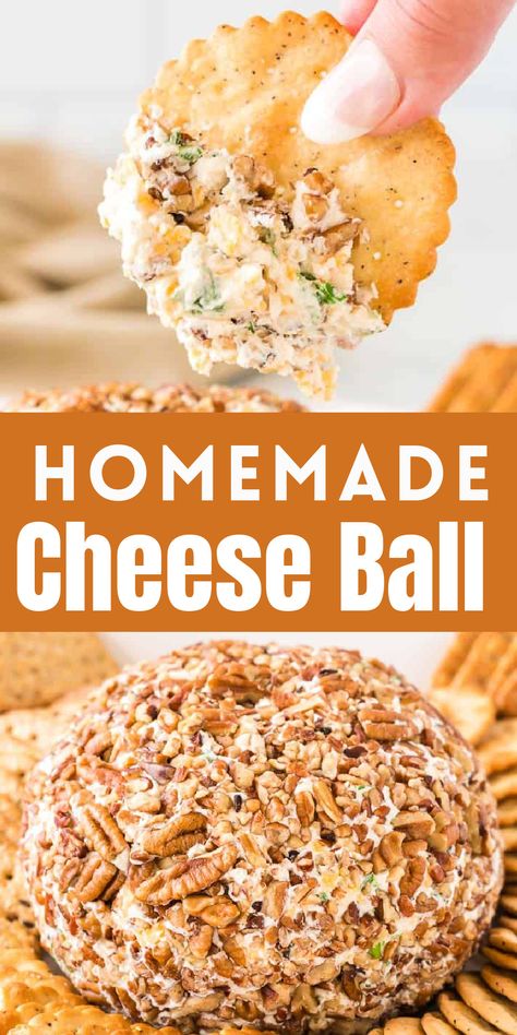 How to make homemade cheese ball just like your grandma used to make! This is my favorite appetizer recipe Beer Cheese Ball Recipes, Ranch Cheese Ball Hidden Valley, Cheese Ball With Bell Pepper, Diy Cheeseball, Buddig Cheeseball, Basic Cheese Ball, Old Fashioned Cheese Ball, Simple Cheese Ball Recipes, Homemade Cheese Balls