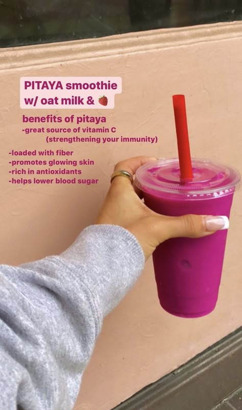 Shakes Ideas, Oat Milk Benefits, Pitaya Smoothie, Luxury Aesthetics, Fruit Smoothie Recipes Healthy, Smoothie Drink Recipes, Healthy Drinks Smoothies, Healthy Food Motivation, Healthy Drinks Recipes