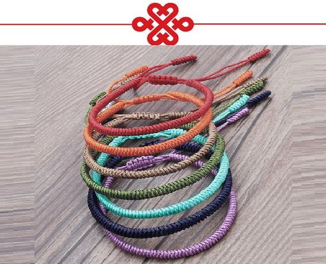 Original Set 7PCS Tibetan Buddhism Hand Weave Knots Lucky | Etsy Casual Bracelets, Tibetan Bracelet, Ethno Style, Knit Bracelet, Bracelet Fil, Good Luck Bracelet, Bracelet Cordon, Meditation Bracelet, Rope Braid