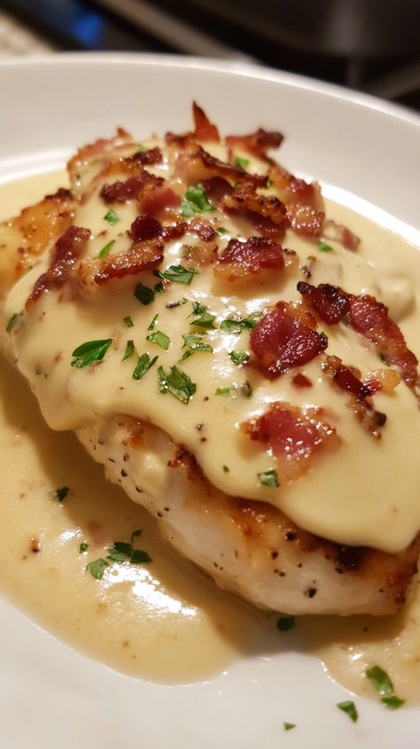 Creamy Bacon Chicken Baked Chicken And Bacon Recipes, Chicken Bacon Cheese, Chicken With Bacon Recipes, Chicken Bacon Bake, Recipes With Chicken And Bacon, Chicken And Bacon Recipes Easy, Bacon Chicken Recipes, Bacon And Chicken Recipes, Creamy Bacon Chicken