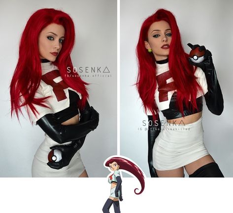 Jessie from Team Rocket in Pokemon. Cosplayer: Sosenka Love Someone Let Them Go, Team Rocket Costume, Team Rocket Cosplay, Rocket Costume, Jessie Pokemon, Pokemon Costumes, Let Them Go, Halloween Costume Outfits, Love Someone