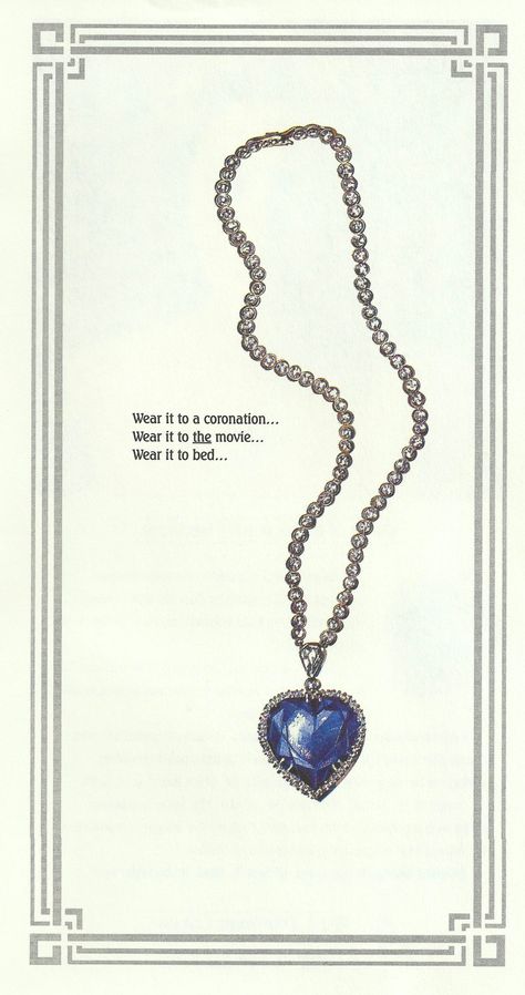 The Heart of the Ocean reproduction as featured in The J. Peterman Company’s catalog. Photo: The J. Peterman Company Titanic Drawing, Titanic Movie Poster, Retro Room Ideas, The Heart Of The Ocean, Ocean Drawing, Heart Of The Ocean, Easy Love Spells, Necklace Drawing, Titanic History