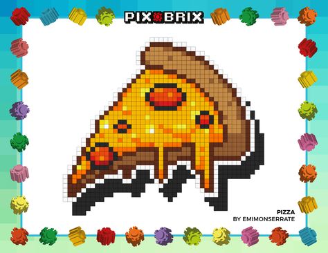 Pizza by emimonserrate PIX BRIX Pixel Art Template Beads Projects, Grid Ideas, Pixel Grid, Slice Of Pizza, Pixel Art Templates, Pixel Art Grid, Art Template, Video Tutorials, Bead Designs