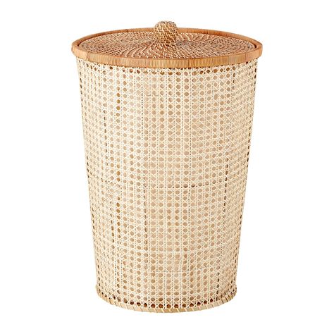 The Container Store Albany Rattan Hamper | The Container Store Small Hamper, Bathroom Hampers, Hamper Cabinet, Tv Nook, Light Furniture, Laundry Basket With Lid, Laundry Hamper With Lid, Laundry Hampers, Esthetician Room