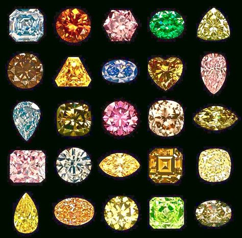 All colors of diamonds! 3d Quilling, Rocks And Gems, Fancy Color Diamonds, Precious Gems, Gems Jewelry, Gems And Minerals, Crystal Gems, Crystals Minerals, Rocks And Minerals