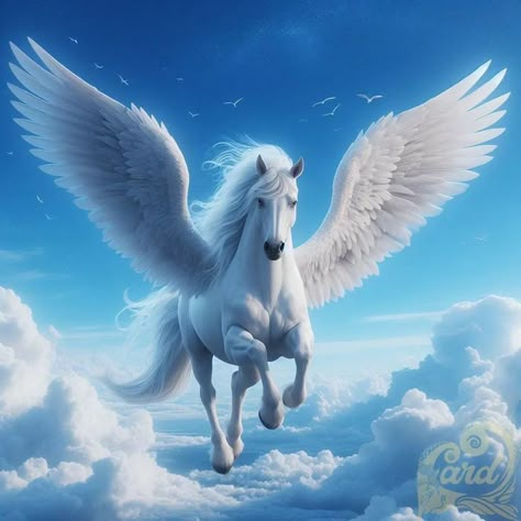 White Horse Aesthetic, Pegasus Greek Mythology, The Moors Maleficent, Maleficent Oc, Horse With Wings, Greek Monsters, Pegasus Art, Blue Butterfly Wallpaper, Flying Unicorn