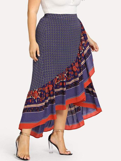 Overlap Skirt, Skirts Outfits, Midi Skirt Outfit, Plus Size Skirts, Skirts Online, Skirt Pattern, Fall Dresses, Skirt Outfits, Flower Print