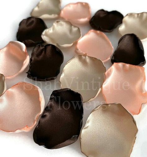 Light Peach, Brown, Champagne flower petals, Reception Decor, Birthday Party, Wedding Aisle Decor by ShabVintiqueFlowers #miniwedding #winterwedding #flowerpetals #bridetobe #bridal Wedding Aisle Decor, Blush Wedding Decor, Cinnamon Rose, Burgundy And Blush Wedding, Flower Girl Petals, Champagne Flowers, Decor Birthday Party, Country Barn Weddings, Dessert Table Decor