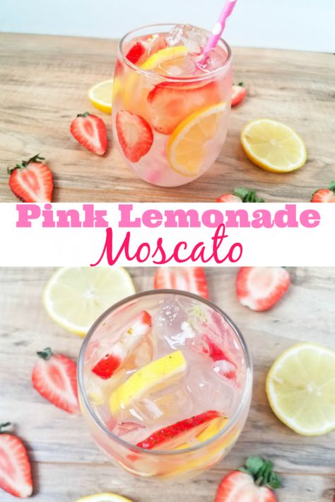 What To Mix With Pink Whitney Vodka, Moscato Cocktail Recipes, Pink Pitcher Cocktails, Moscato Lemonade, Moscato Drinks, Dirty Drinks, Pink Lemonade Punch, Moscato Punch, Everyday Drinks