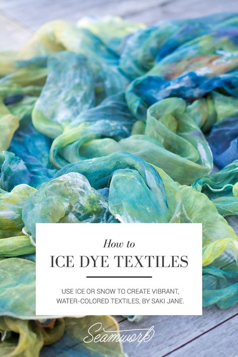 Fabric Dye Techniques, Dye Techniques Fabric, Dyeing Techniques Fabric, How To Ice Dye, Ice Dyeing Techniques, Eco Dyeing Fabric, Tie Dye Tutorial, Diy Tie Dye Techniques, Fabric Dyeing Techniques