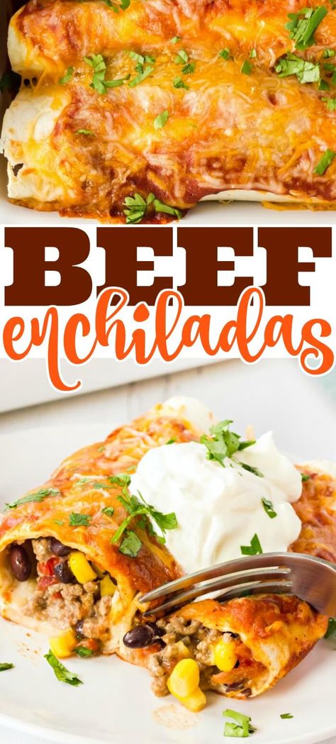 Ww Beef Enchiladas, Oven Enchiladas Beef, Best Beef Enchilada Recipe, Chalupa Recipe, Beef Enchiladas Recipe, Shredded Beef Enchiladas, Easy Beef Enchiladas, Mexican Favorites, Moms Recipes