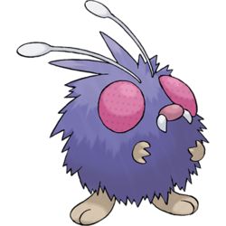 Venonat, the Insect Pokémon. Venonat has a round body covered in purple fur. Its has a pincer-like mouth, red compound eyes and a pair of white antennas. It has a pair of clodhopper feet and stubby forepaws. Venonat's highly developed eyes help it find suitable prey and can shoot powerful beams. Additionally, poison oozes from all over Venonat's body. All 151 Pokemon, Pokemon Fire Red, Original 151 Pokemon, Rayquaza Pokemon, Pokemon Original, 150 Pokemon, Pokemon Tv, 151 Pokemon, Pokemon Firered