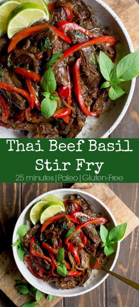 Basil Beef Stir Fry, Basil Beef, Thai Basil Beef, Paleo Roast, Beef Stir Fry Recipes, Thai Beef, Basil Recipes, Paleo Beef, Paleo Recipes Easy