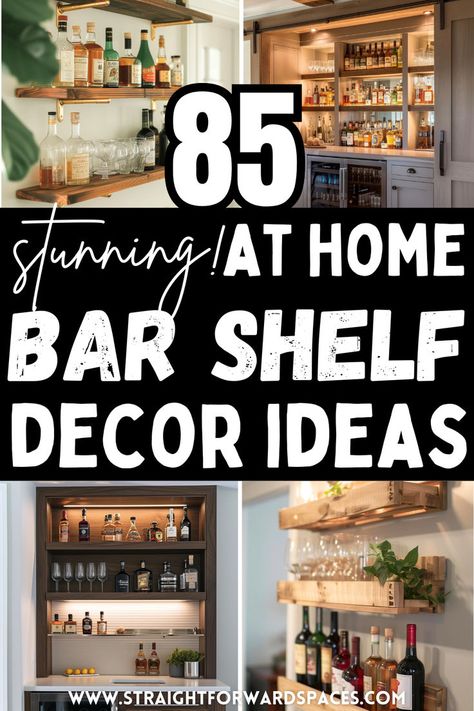 Discover 85 easy DIY bar shelf decor ideas, ranging from chic and minimalist to bold and colorful, for a personalized bar space. Bar Shelves Decor, Home Bar Shelving Ideas, Diy Bar Shelf, Diy Bar Shelf Ideas, Bar Shelf Decor, Bar Shelves Ideas, Diy Bar Shelves, Home Bar Shelves, Easy Diy Bar