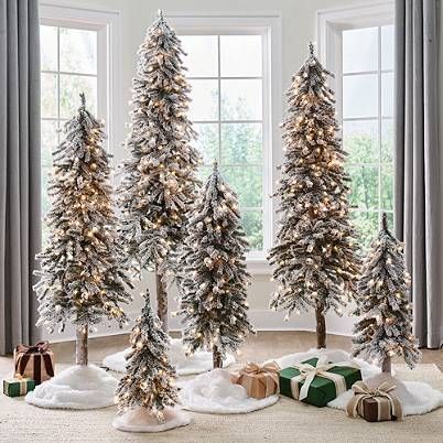 Christmas & Holiday Decorations | Grandin Road Renovation Hacks, Alpine Christmas Tree, Small Waterfalls, Farmhouse Stairs, Elegant Christmas Tree Decorations, Alpine Tree, Stairs Renovation, Christmas Tree Forest, Indoor Holiday Decor