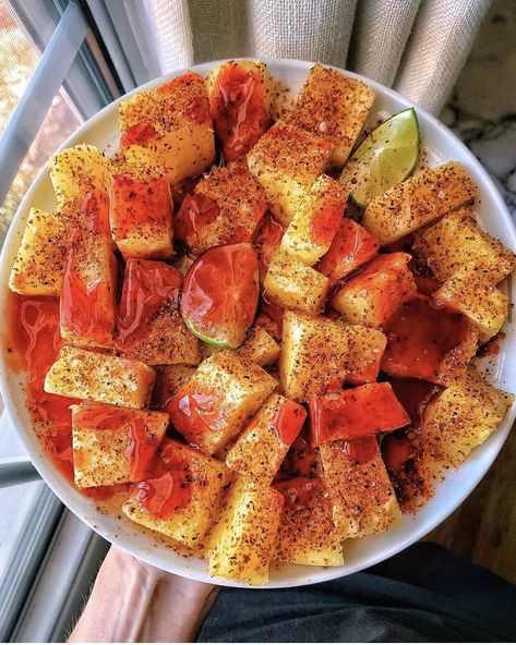 Fruit Mexican Style, Fruit And Chamoy, Fruit With Tajin And Chamoy, Pineapple And Tajin, Tajin And Fruit, Mexican Fruit Bowl, Pineapple With Tajin, Chamoy Pineapple, Tajin Pineapple