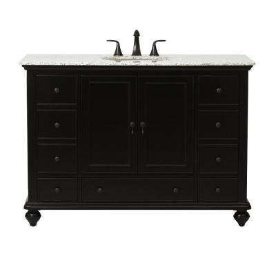 48 Inch Vanities - Black - Bathroom Vanities with Tops - Bathroom Vanities - The Home Depot Grey Bath, Collection Decor, Granite Vanity, Granite Vanity Tops, Black Vanity Bathroom, Bathroom Black, Gray Vanity, Gray Bathroom, Black Bath