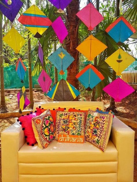 20 Amazing Things You Can Buy On Amazon For Your Mehendi! | WedMeGood Kite Decoration, Haldi Ceremony Decorations, Mehendi Decor Ideas, Mehendi Decor, Holi Party, Kite Festival, Desi Wedding Decor, Mehndi Decor, Wedding Design Decoration