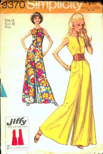 Simplicity 9370 | Vintage Sewing Patterns | Fandom 1970s Jumpsuit, 70s Mode, 70s Sewing Patterns, Jumpsuit Pattern Sewing, 1970s Sewing Patterns, Vintage Dress Patterns, Jumpsuit Pattern, Motif Vintage, 1970s Fashion