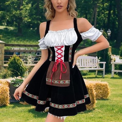 Oktoberfest Outfit Women, Beer Costume, Shirt Apron, Oktoberfest Outfits, Oktoberfest Outfit, Dirndl Blouse, Oktoberfest Beer, New Years Shirts, Traditional Costume