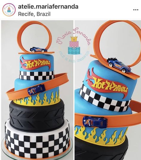 Topper De Bolo Hot Wheels | Hot Wheels Birthday, Hot Hot Wheels Themed Birthday Party, Bolo Hot Wheels, Monster Jam Party, Hot Wheels Cake, Horse Birthday Cake, Wheel Cake, Kids Birthday Party Cake, Hotwheels Birthday Party, Monster Truck Cake