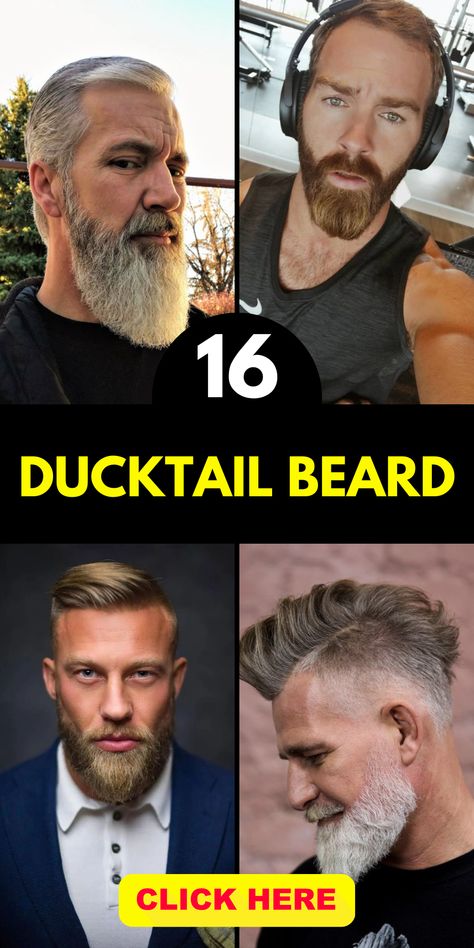 Faded Ducktail Beard, Beard Shaping Guide, Long Ducktail Beard, Long Beards Styles, Men’s Hairstyles With Beards, Short Ducktail Beard, Tapered Beard Styles, Long Beard Styles For Men Shape, Beard Ducktail