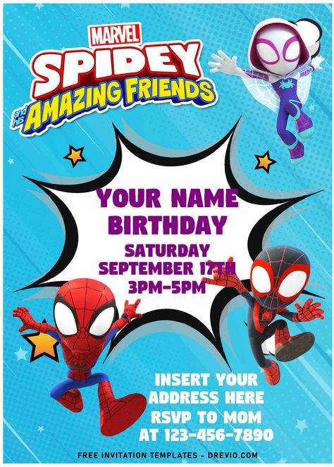 Spider Man Birthday Invitations Free Printable, Spidey And Amazing Friends Invitation, Spider Man Invitation Template Free, Spider Man Invitations Free Printable, Spidey And His Amazing Friends Birthday Invitation Free, Spidey And His Amazing Friends Invitations Free Template, Spider-man And His Amazing Friends Invitation, Spidey And His Amazing Friends Cricut, Spidey Party Invitation