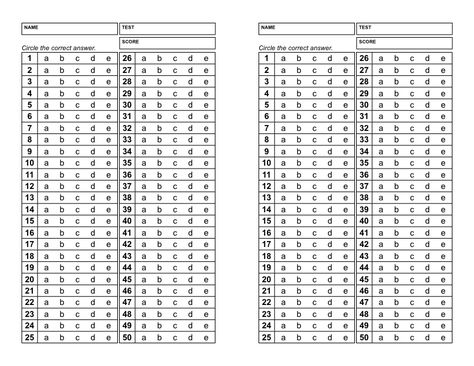 50 Question Answer Sheet Template | Test Answer Sheets (Wordly Wise & Story of the World) - Five J's™ Answer Sheet Template, Multiple Choice Answer Sheet, Omr Sheet 50 Questions, Answer Sheet, Choice Template, Cover Sheet Template, Simple Powerpoint Templates, Business Letter Template, Bullet Journal Banner