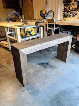 How To Make A Console Table Diy, How To Build A Console Table Diy, Wood Entry Table Diy, Build Sofa Table, Diy Entryway Console, Building A Console Table, Homemade Console Table, Wood Entry Way Table, Diy Console Table Easy