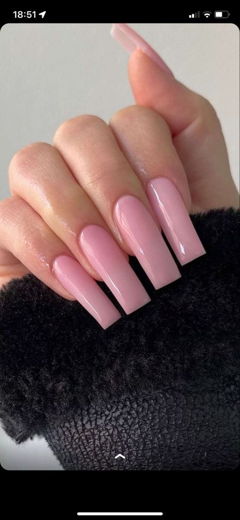 Soft Pink Long Nails, Simple Nails Acrylic Pink, Rubi Rose Nails, Milky Pink Square Nails, Milky Pink Nails With Design, Cloudy Pink Nails, Milky White And Pink Nails, Pink Nails Milky, Pinkish White Nails