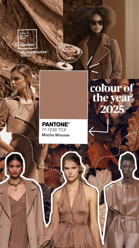 PANTONE Colour of the year 2025 .... Pantone's Color of the Year 2025 is Mocha Mousse (Pantone 17-1230), a medium-brown tone with both modern sophistication and timeless appeal. The color evokes luxury while being grounded, signifying a shift from traditional, humble browns to something more aspirational. It's versatile for various design styles, offering richness and warmth for both contemporary and classic settings. Colour Of 2025 Pantone, 2025 Colour Palette Trends, Mocha Mousse Color Of The Year 2025, Pantone Of The Year 2025, Pantone Colour Of The Year 2025, Colour Of The Year 2025 Pantone, Colour 2025 Trends, 2025 Colour Of The Year, Mocha Mousse Color Pantone 2025