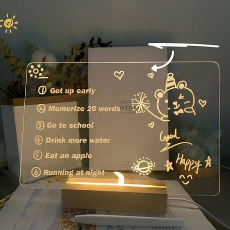 Acrylic Erase Board, Acrylic Memo Board, Led Note Board, Acrylic Note Board, Acrylic Writing Board, Led Board Design, Acrylic Board Ideas, Perspex Ideas, Writing Lamp