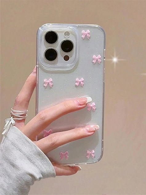 Glitter Cute 3D Flower Bowknot Phone Case Compatible With IPhone 15 14 13 12 11 Pro Max MiNi X XR XS Max 7 8 Plus SE Japan Korean Girl Cover Heart Pearl Epoxy Clear Shell Small Pink Bow    TPU  Ordinary Mobile Phone Case   Cases, size features are:Bust: ,Length: ,Sleeve Length: I Phone 12 Pro Cover, Iphone 12 Mini Cover, I Phone 13 Mini Cases, Iphone 16 Cover, Iphone 15 Pro Cover, Iphone 15 Pro Phone Case, Phone Cases 12 Pro, Iphone 15 Cover, Iphone 15 Pro Max Phone Case