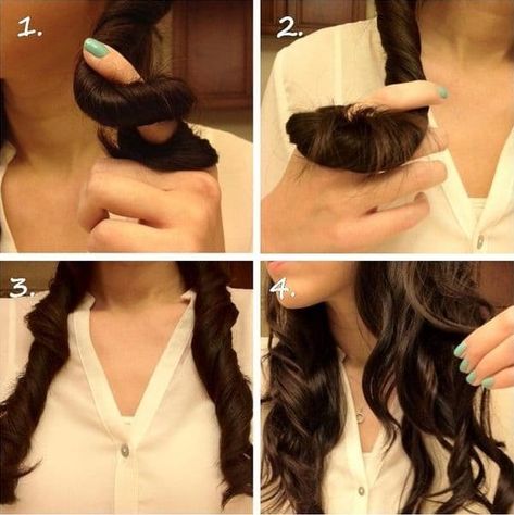 How to Curl Hair Without Heat In 5 Minutes – HairstyleCamp To Curl Hair Without Heat, Curl Your Hair Without Heat, Curl Hair Without Heat, Curlers For Short Hair, How To Curl Hair, Curls Without Heat, Curly Hair Overnight, Straightening Natural Hair, Hair Without Heat