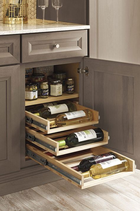 Mini Wine Fridge, Thomasville Cabinetry, Old Kitchen Cabinets, Small Kitchen Ideas, Farmhouse Kitchen Cabinets, Small Kitchen Decor, Optimize Space, Kitchen Cabinets Makeover, Compact Kitchen