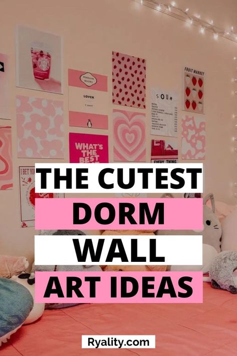 These dorm wall decor posters are so pretty for dorm decor! Can't wait to put together my pink dorm room Pink Dorm Room Aesthetic, Dorm Room Ideas Pink, Pink Dorm Room Ideas, Dorm Wall Decor Ideas, Dorm Room Pink, Pink Dorm Decor, Dorm Decor Pink, Dorm Room Canvas, Pink Dorm Room Decor