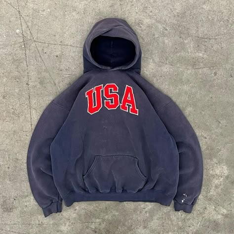 Hoodies Vintage, Thrifted Hoodies, Vintage Hooded Sweatshirt For Streetwear, Vintage Hoodies 90s, 90s Hooded Sweatshirt For Streetwear, Vintage Hoodie, Nike 90s Vintage Hoodie, Blue 90s Crew Neck Hoodie, Hoodie Weather