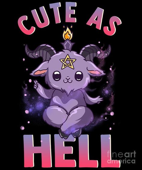 Kawaii Baphomet, Pastel Goth Art, Graffiti Lettering Fonts, Gothic Wallpaper, Witchy Wallpaper, Kawaii Goth, Cat Meme, Goth Art, National Holidays